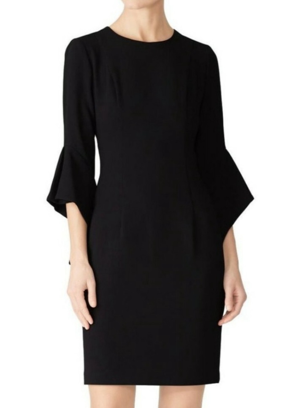 Black Halo | Black Lorie Belle Sleeve Sheath Dress | Size 12